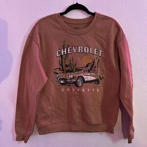Brown Crewneck Sweater with Ribbed Cuffs
